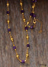 Boho Necklace, Amethysts Lariat Necklace
